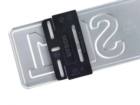 Suport ascuns placute numar inmatriculare auto - 4 bucati (fata + spate), fara rama, slim, negru [6]