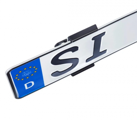 Suport ascuns placute numar inmatriculare auto - 4 bucati (fata + spate), fara rama, slim, negru [2]