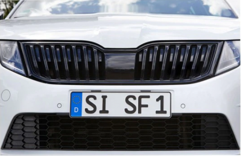 Suport ascuns placute numar inmatriculare auto - 4 bucati (fata + spate), fara rama, slim, negru [3]