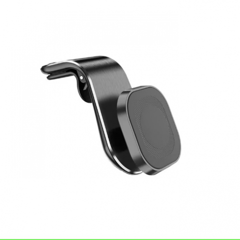 Suport auto premium cu magnet puternic pentru telefon, prindere pe grila de ventilatie, compact, universal, rotire 360 grade, aluminiu, negru [4]