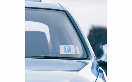 Suport/ clema parbriz pentru tichet de parcare, vigneta, autorizatii ARR, numar telefon [3]