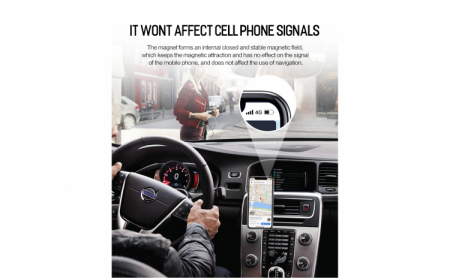 Suport magnetic auto pentru telefon, prindere pe grila de ventilatie, negru [6]