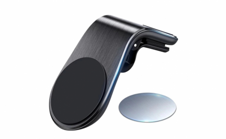 Accesorii interioare - Suport magnetic auto pentru telefon, prindere pe grila de ventilatie, negru
