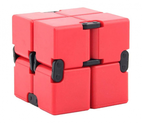 Jucarii antistres - Cub antistres, Fidget Toy, Infinity Magic Cube, rosu, 4x4x4 cm