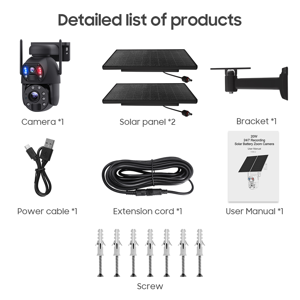 Camera de Supraveghere 24/7 goBERA®, 3MP+3MP, Panou Solar 20W, Baterie 20000mAh, Zoom Optic 20X, Detectie Umana PIR, Vedere Nocturna 30m, Pan-Tilt, Audio Bidirectional, IP66, Stocare Cloud/TF 128GB [13]
