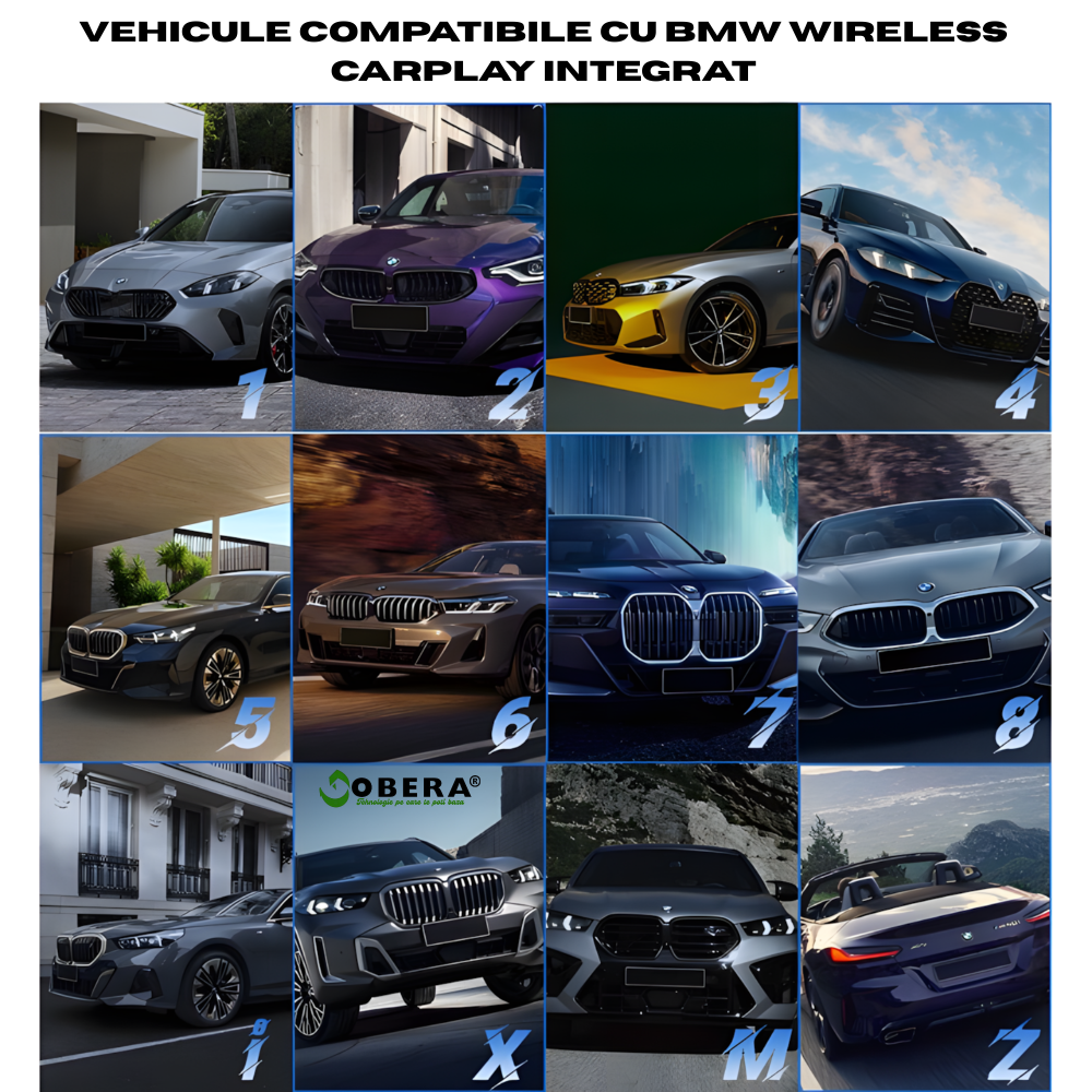 Adaptor AI Box pentru BMW, goBERA®, Android 13, Snapdragon QCM6125, 8GB RAM + 128GB ROM, Wi-Fi Dual 2.4/5GHz, Bluetooth 5.2, Split-Screen 5:5/3:7, GPS+GLONASS+Beidou, Aplicatii Multimedia, Plug & Play [10]