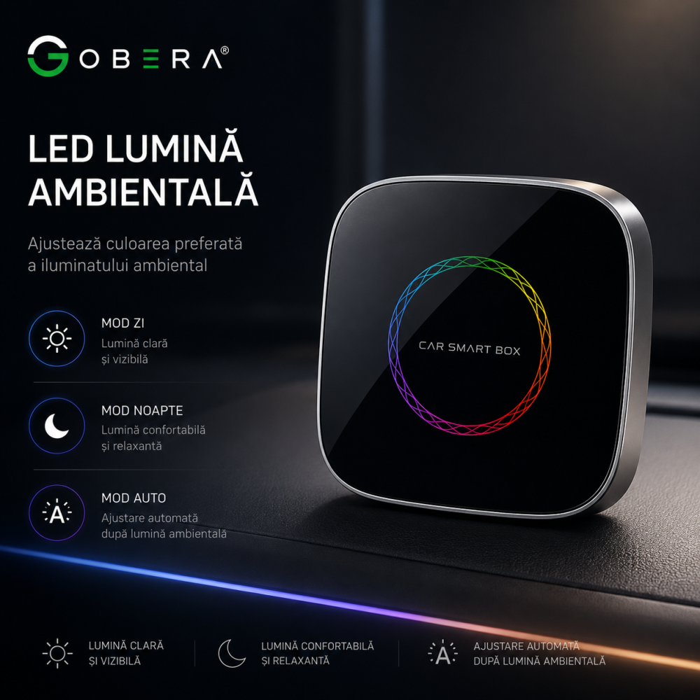 Adaptor auto Wireless CarPlay/Android Auto, AI Box Android 13 goBERA®, Procesor Octa-Core, 4GB RAM+64GB ROM, Conectivitate 4G, Pentru masini cu CarPlay cu fir din fabrica, Streaming YouTube si Netflix [11]