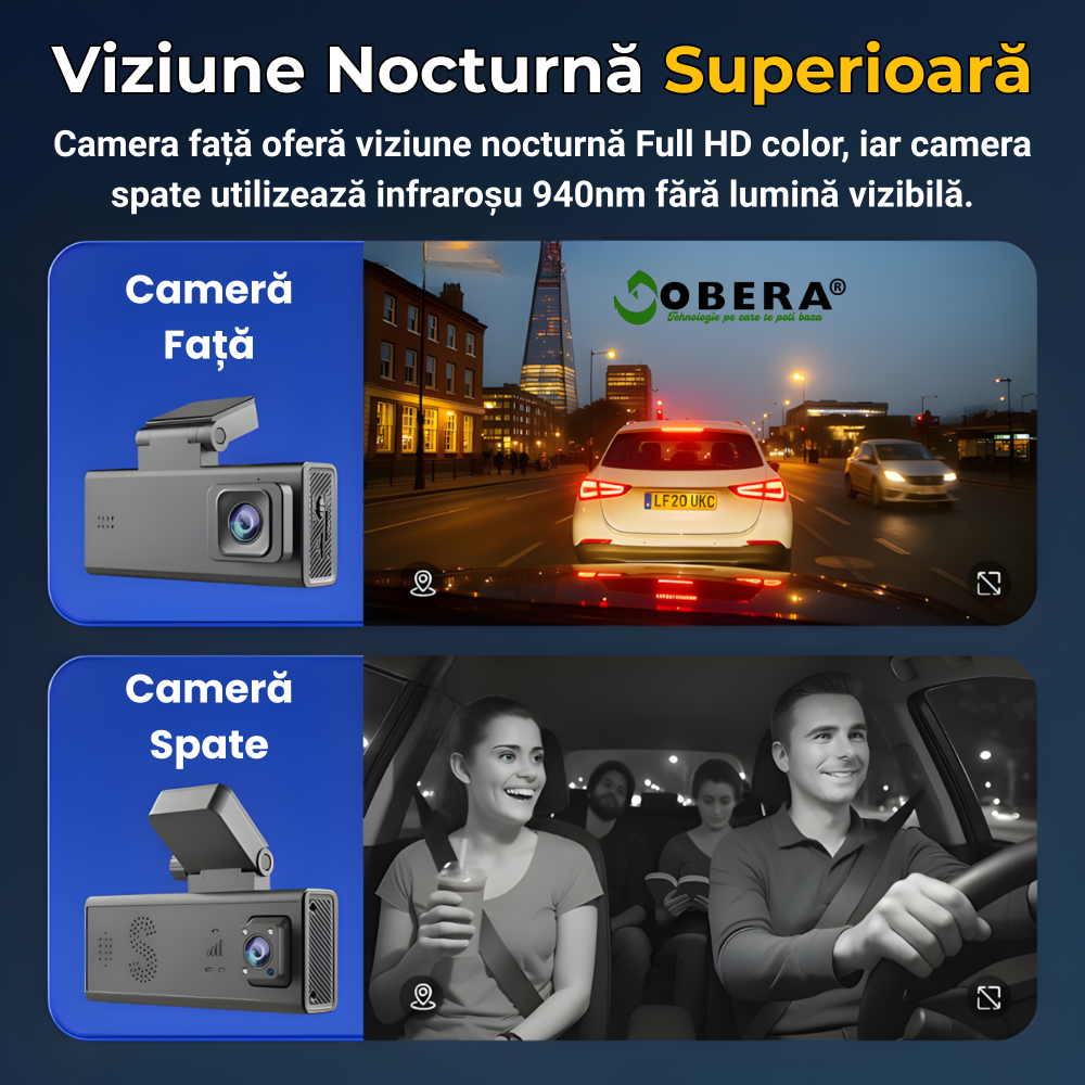 Camera auto de bord, Supraveghere parcare, 4G, GPS goBERA®, Dual Lens 3MP+3MP, Radar fata spate, OBD, Vedere nocturna, WiFi, Full HD, Monitorizare Parcare 24H, Aplicatie dedicata [5]