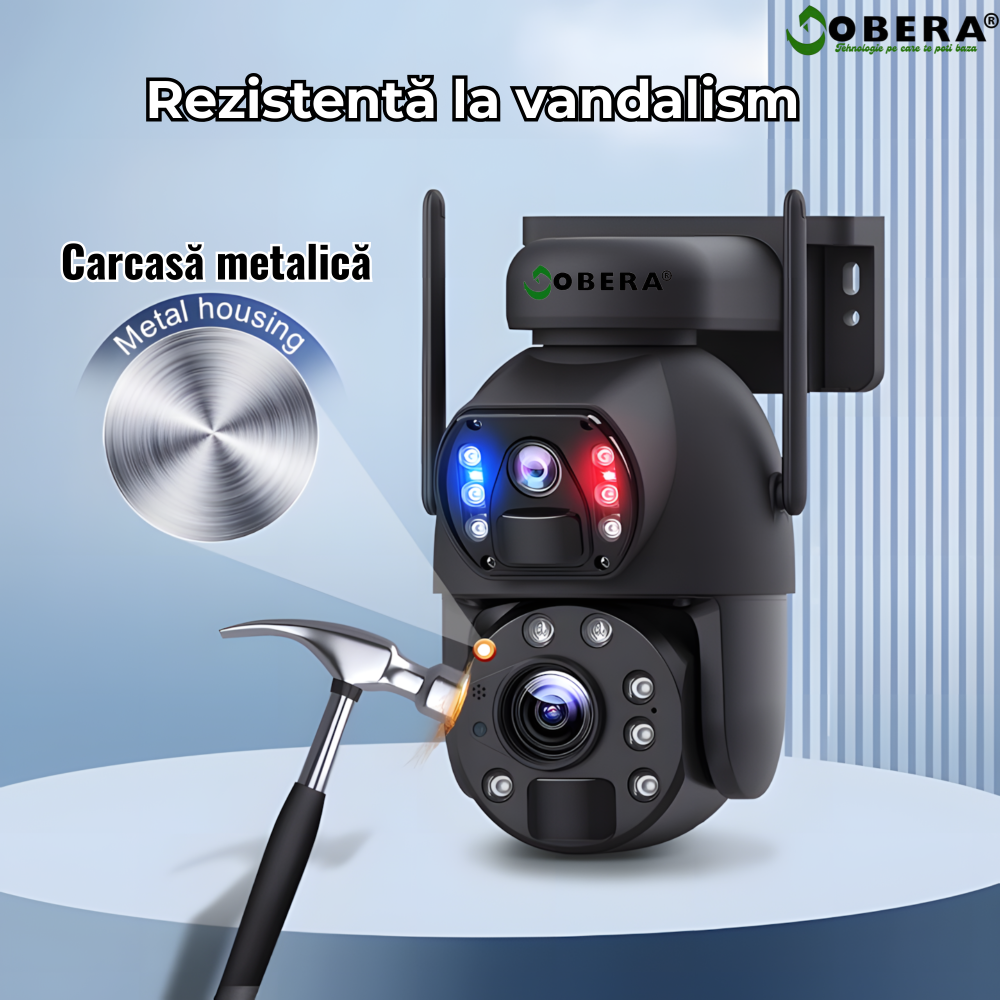 Camera de Supraveghere 24/7 goBERA®, 3MP+3MP, Panou Solar 20W, Baterie 20000mAh, Zoom Optic 20X, Detectie Umana PIR, Vedere Nocturna 30m, Pan-Tilt, Audio Bidirectional, IP66, Stocare Cloud/TF 128GB [4]