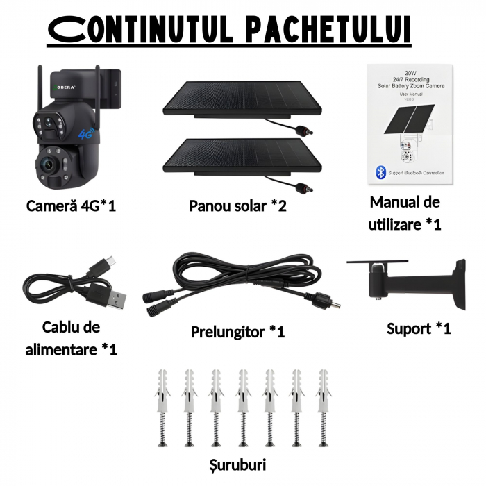 Camera de Supraveghere 24/7 goBERA®, Conexiune 4G, 3MP+3MP cu Panou Solar de 20W si Baterie de 20000mAh, Zoom Optic 36X, Vedere Nocturna Clara pana la 50m, PTZ Bullet, Detectare Umanoida Inteligenta, [4]