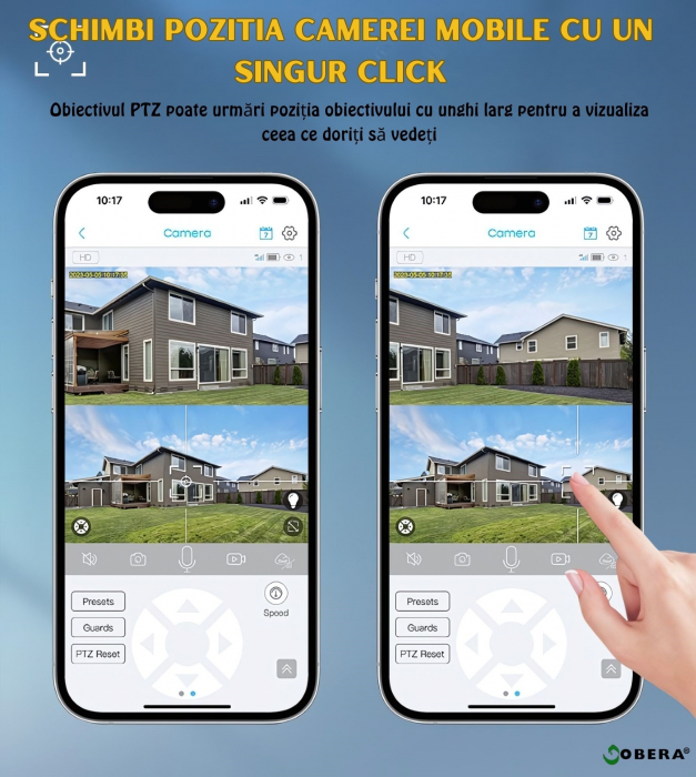 Camera de supraveghere goBERA® 3MP+3MP Ultra HD, WIFI, Panou Solar de 6W inclus, IP 66, Acumulator incorporat 12000mah, Lentile Duale, PTZ Bullet, Rotire 355°, Alarma, Night Vision Color, Microfon Inc [2]