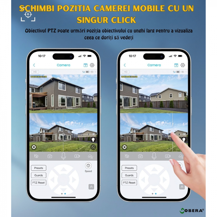 Camera supraveghere goBERA® 3MP+3MP WiFi, Dual Lens, Solar 6W, Acumulator 12000mAh, PTZ 355°, Night Vision Color, IP66, Audio, Alarma, Gri [7]