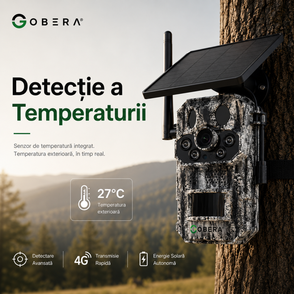 Camera de supraveghere goBERA® Solara 4G, 3MP HD, Panou Solar 6W, Baterie 7800mAh, Detectare PIR Tripla, Recunoastere Animala, Audio Bidirectional, GPS, Full Color Night Vision, Stocare TF/Cloud [5]