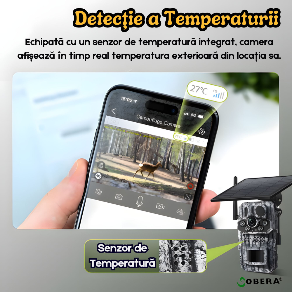 Camera de supraveghere goBERA® Solara 4G, 3MP HD, Panou Solar 6W, Baterie 7800mAh, Detectare PIR Tripla, Recunoastere Animala, Audio Bidirectional, GPS, Full Color Night Vision, Stocare TF/Cloud [5]