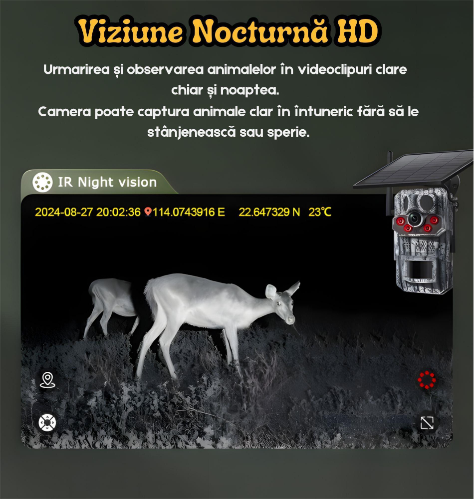 Camera de supraveghere goBERA® Solara 4G, 3MP HD, Panou Solar 6W, Baterie 7800mAh, Detectare PIR Tripla, Recunoastere Animala, Audio Bidirectional, GPS, Full Color Night Vision, Stocare TF/Cloud [6]