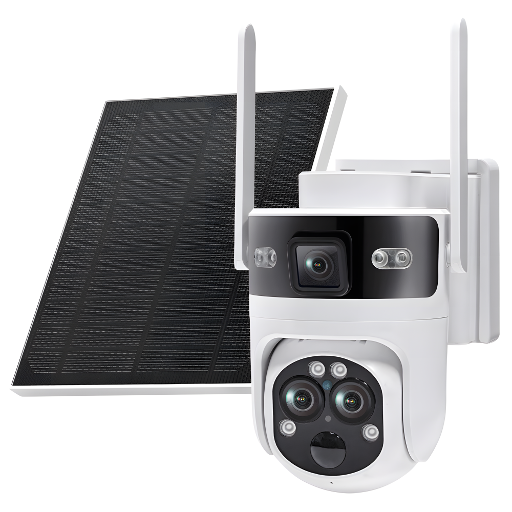 Camera de Supraveghere Solara cu 3 Lentile goBERA®️, Zoom Hibrid 15X, 4G, Panou Solar 5W, Baterie 7800mAh, IR + LED, Viziune Nocturna Color, PTZ 350°/90°, Detectare Umana si Tracking AI [16]