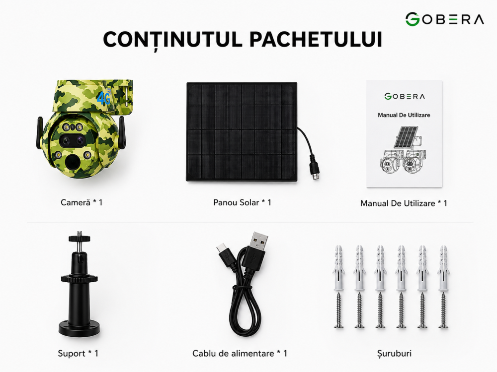 Cameră Supraveghere PTZ Camuflaj 4G cu Panou Solar, 6MP, Zoom Optic 12X, Detectare PIR, Vedere Noapte, Control din Telefon, IP65 [9]
