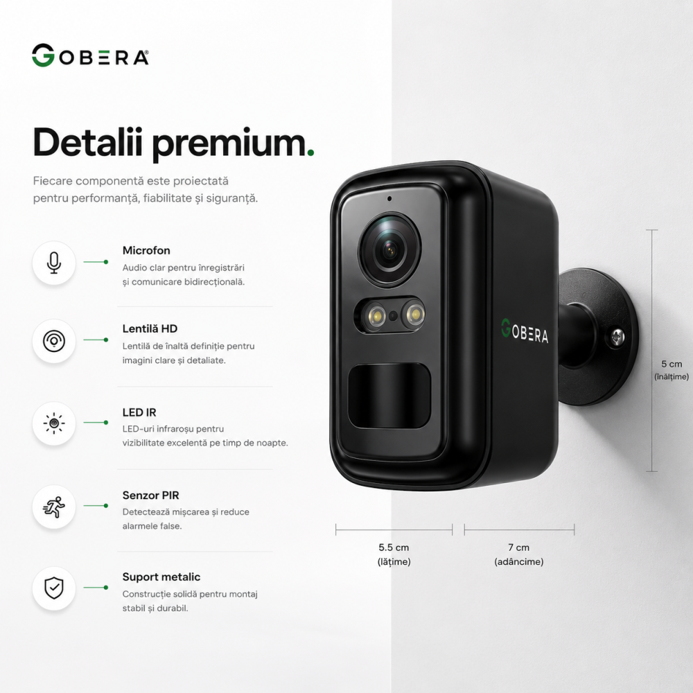 Camera Supraveghere Solara Wireless, Detectare Umana PIR, 3W Panou Solar, Baterie 5200mAh, 4G, Vedere Noapte Color, IP66,Neagra [12]