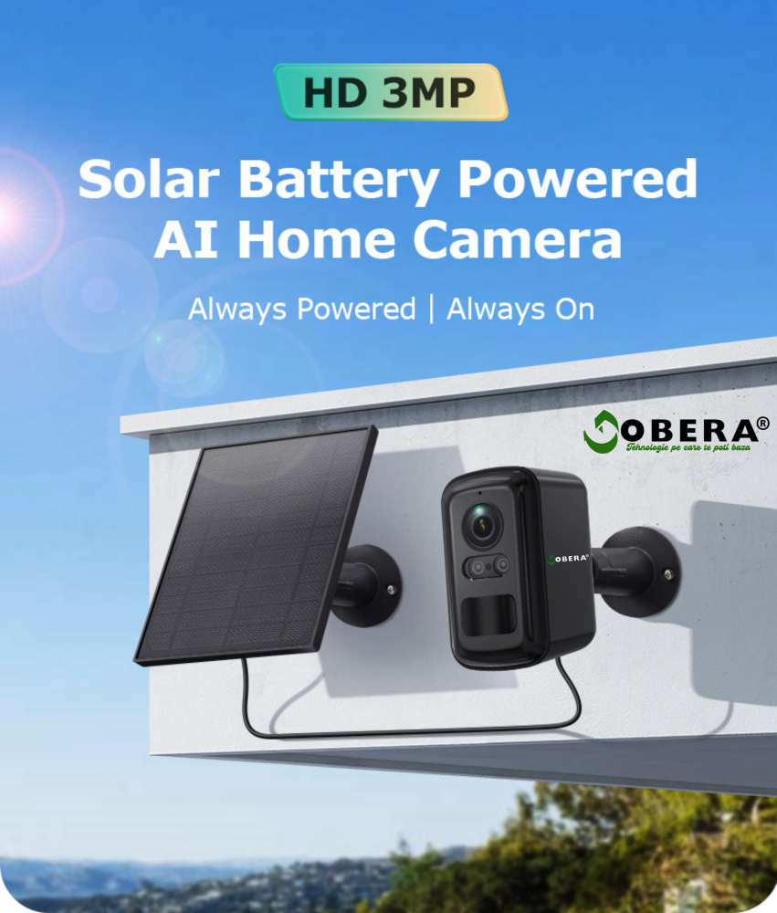 Camera Supraveghere Solara Wireless, Detectare Umana PIR, 3W Panou Solar, Baterie 5200mAh, 4G, Vedere Noapte Color, IP66,Neagra [7]
