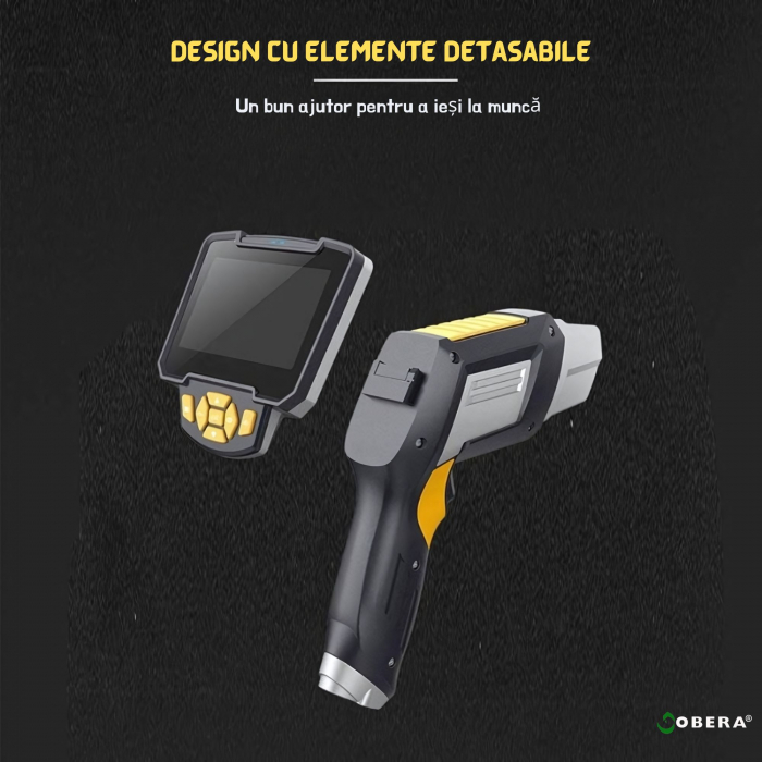 Endoscop industrial cu lentila dubla goBERA®, Camera de inspectie digitala cu cablu de 10 metri, LCD Full HD1920x1080 de 4.3 inchi, 6 lumini LED reglabile, Baterie de 2600mAh, Tub semirigid de 8 mm IP [6]