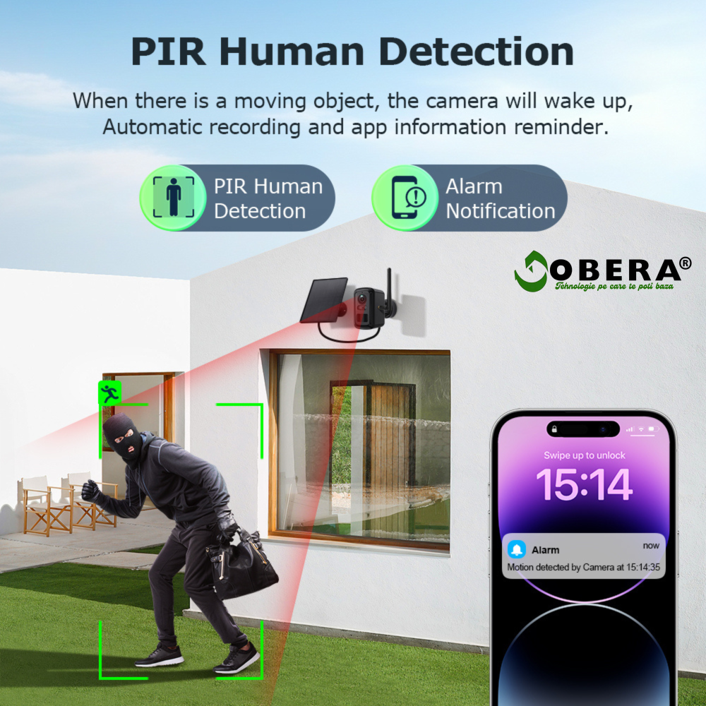 Home Hub Combo Kit + Camere Solare  3MP + 3MP, PIR, Night Vision Dual Mode, WIFI 600m, Cloud & TF Card [5]