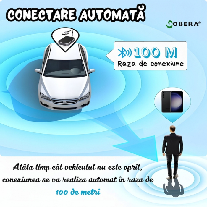 Modul Android Auto Wireless goBERA®, Pentru masini cu Android Auto de fabrica prin cablu, Adaptor Android Auto, WiFi 5Ghz, Bluetooth 5.3, Procesor AI, Compatibil cu Android 11+, Conectare Automata [6]