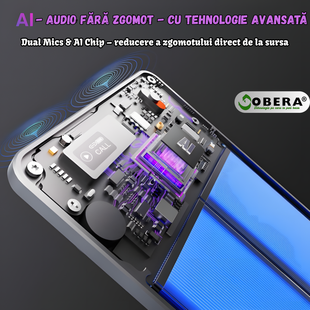 Recorder AI goBERA® – Reportofon Digital Inteligent, 64GB Memorie, Transcriere Automata, Rezumat AI, Reducere Zgomot, Microfoane Duale, 30h Inregistrare, Standby 166 Zile, Portabil 30g,Cloud Securizat [3]