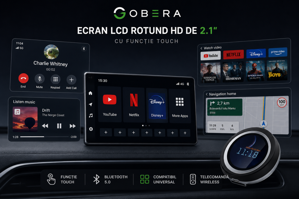 Sistem Multimedia Auto 3-în-1 cu Android 14, CarPlay Wireless, Android Auto Wireless, Touchscreen Control, HDMI pentru Ecran Extern, Procesor Qualcomm QCM6125 Octa-Core, 8GB RAM + 128GB ROM [3]