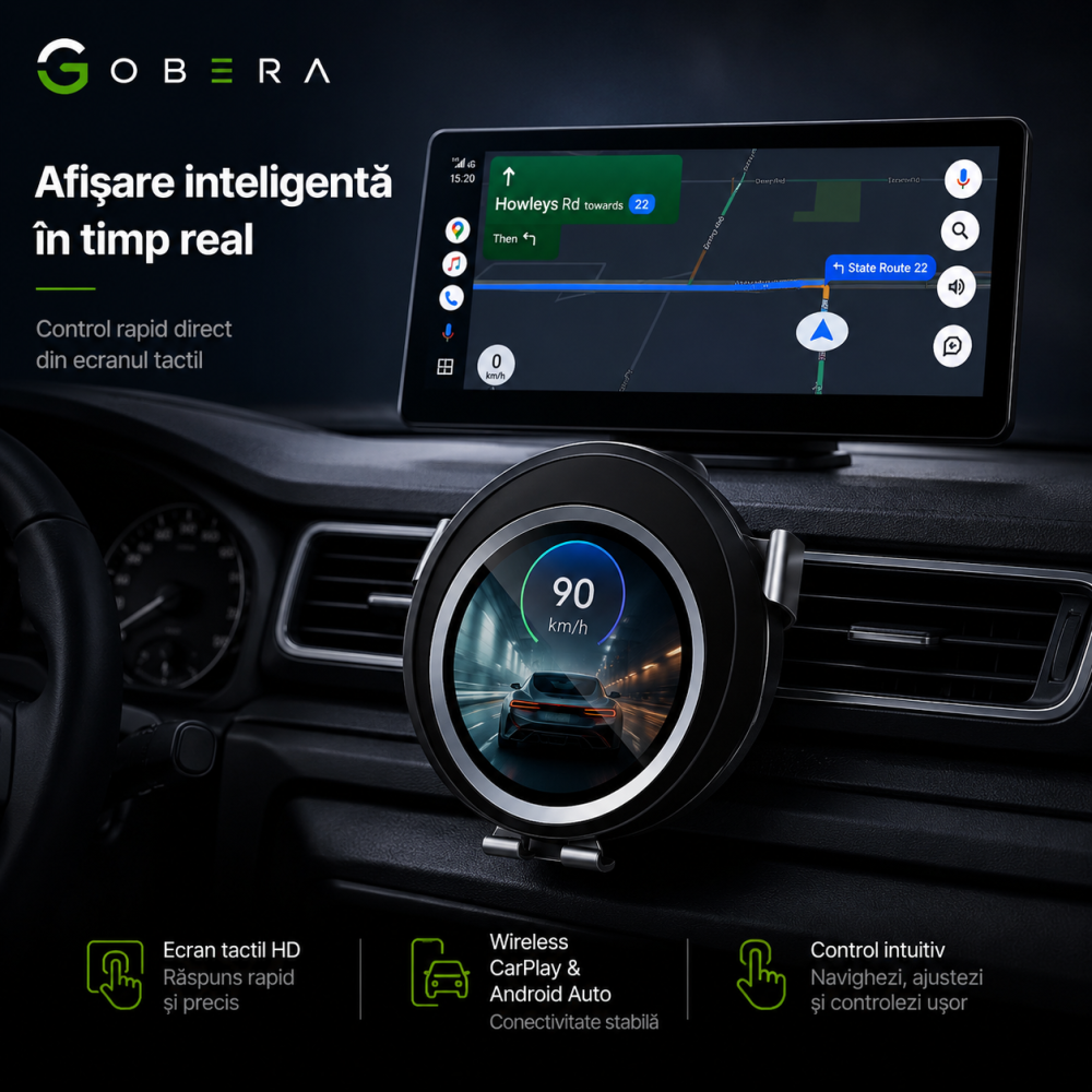 Sistem Multimedia Auto 3-în-1 cu Android 14, CarPlay Wireless, Android Auto Wireless, Touchscreen Control, HDMI pentru Ecran Extern, Procesor Qualcomm QCM6125 Octa-Core, 8GB RAM + 128GB ROM [12]