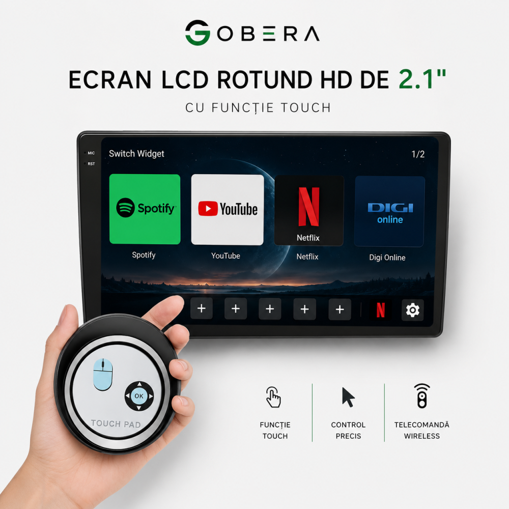 Sistem Multimedia Auto 3-în-1 cu Android 14, CarPlay Wireless, Android Auto Wireless, Touchscreen Control, HDMI pentru Ecran Extern, Procesor Qualcomm QCM6125 Octa-Core, 8GB RAM + 128GB ROM [2]