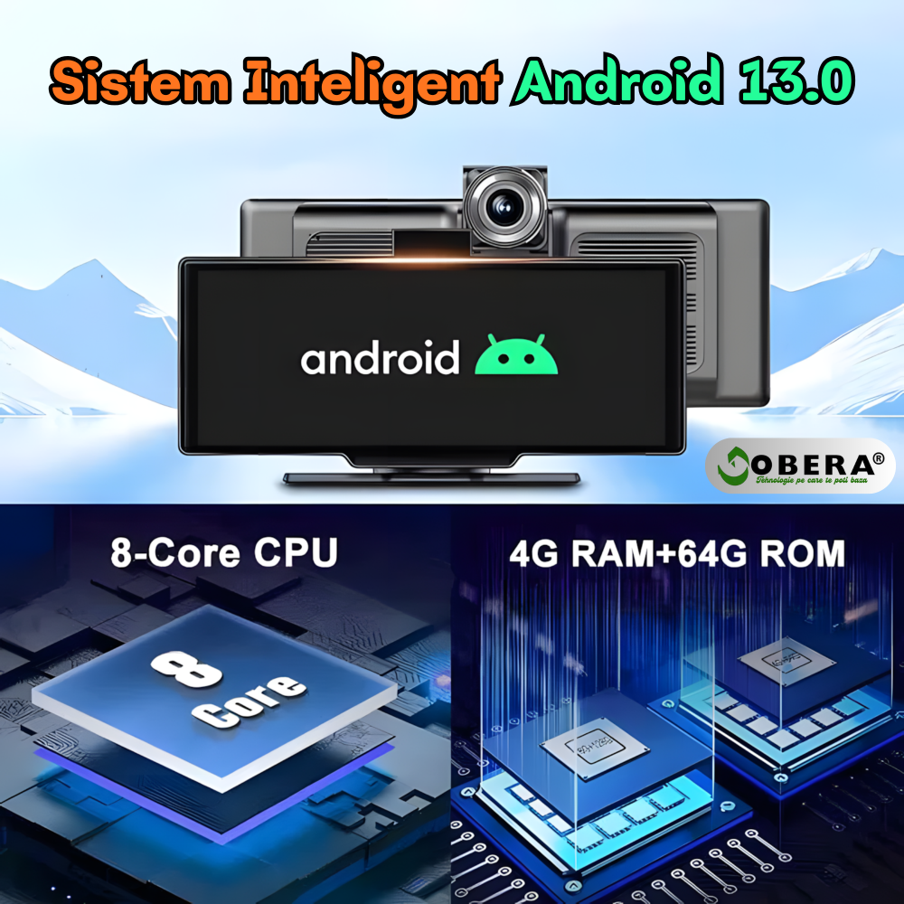 Sistem navigatie auto 10.26 inch goBERA®, Conexiune 4G, Android 13, ADAS, 8-Core, 4 GB RAM+64 GB ROM, Carplay & Android auto, Bluetooth 5.1, Wi-Fi, Camera dubla, 1080P/1080P, Ecran IPS HD full-touch, [2]