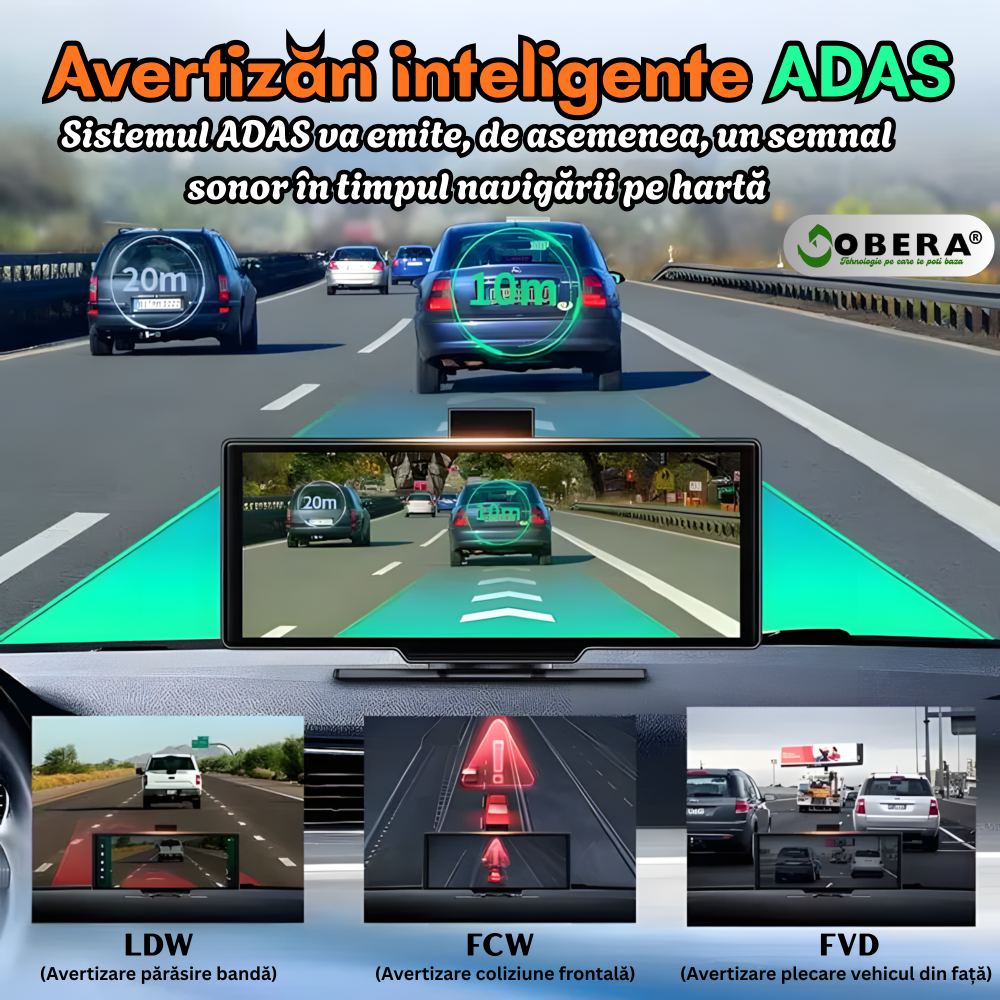 Sistem navigatie auto 10.26 inch goBERA®, Conexiune 4G, Android 13, ADAS, 8-Core, 4 GB RAM+64 GB ROM, Carplay & Android auto, Bluetooth 5.1, Wi-Fi, Camera dubla, 1080P/1080P, Ecran IPS HD full-touch, [4]