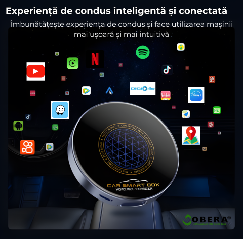 Adaptor Auto AI Box – Wireless CarPlay & Android Auto, Android 13, Procesor Snapdragon 6125, 4GB+64GB, 4G, HDMI 4K, YouTube & Netflix [1]