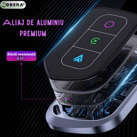 Adaptor Auto Wireless 2 in 1 goBERA®, Pentru masini cu Carplay/AndroId de fabrica prin cablu, Compatibil IOS 10+ si Android 11+, WiFi 5Ghz, Procesor AI, Configurare usoara Plug and Play, USB-A/C [6]