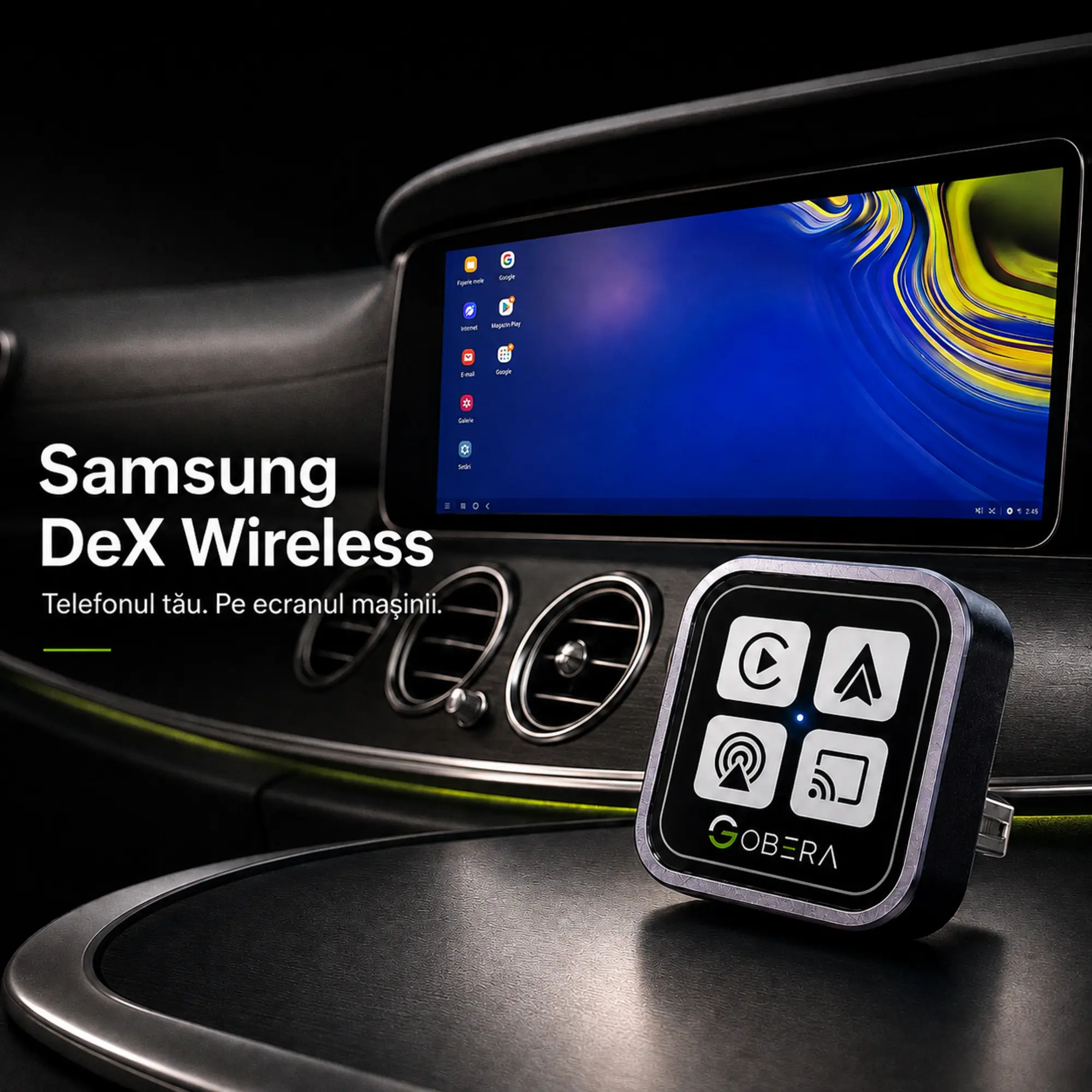 Android Auto si Waze utilizate cu adaptorul wireless goBERA 4 in 1