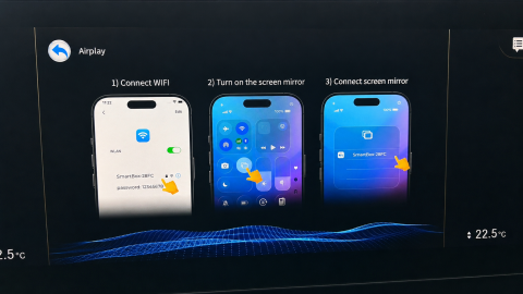 Instrucțiunile AirPlay afișate de adaptorul goBERA 4 în 1