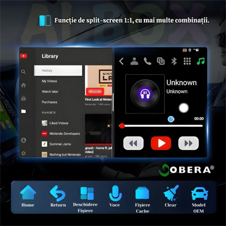 Adaptor auto Wireless CarPlay/Android Auto, AI Box Android 13 goBERA®, Procesor Octa-Core, 4GB RAM+64GB ROM, Conectivitate 4G, Pentru masini cu CarPlay cu fir din fabrica, Streaming YouTube si Netflix [2]