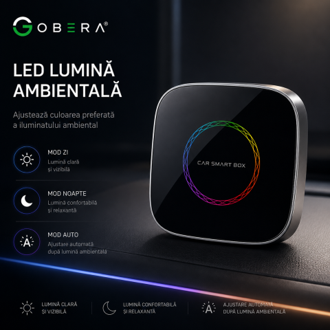 Adaptor auto Wireless CarPlay/Android Auto, AI Box Android 13 goBERA®, Procesor Octa-Core, 4GB RAM+64GB ROM, Conectivitate 4G, Pentru masini cu CarPlay cu fir din fabrica, Streaming YouTube si Netflix [10]