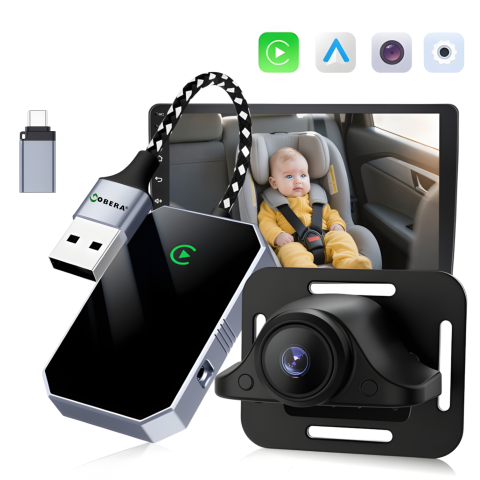 Adaptoare Wireless CarPlay & Android Auto – Experiență Smart în Mașină - Adaptor Smart Car Monitor goBERA®️CarPlay & Android Auto Wireless, Plug & Play, Bluetooth 5.0, Wi-Fi 5G, procesor A7, control vocal și touch, reconectare automată, PIP, compatibil iOS & Android, Negru
