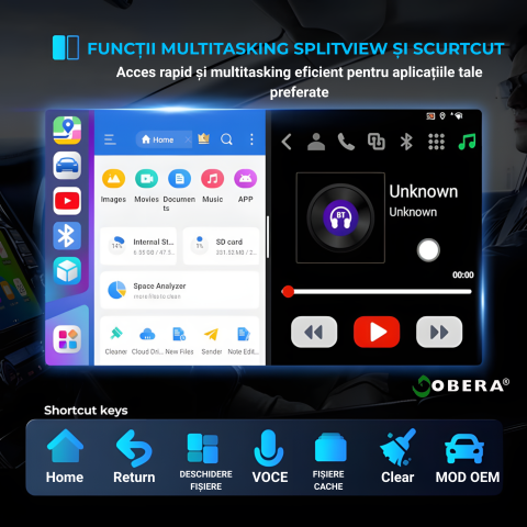 Adaptor Wireless CarPlay & Android Auto goBERA® AI Box cu Android 15, 8GB RAM + 128GB Stocare, Procesor Qualcomm Octa-Core 6350, Slot 4G SIM, Redare 4K, Ambient Light 7 Culori, Plug & Play [6]