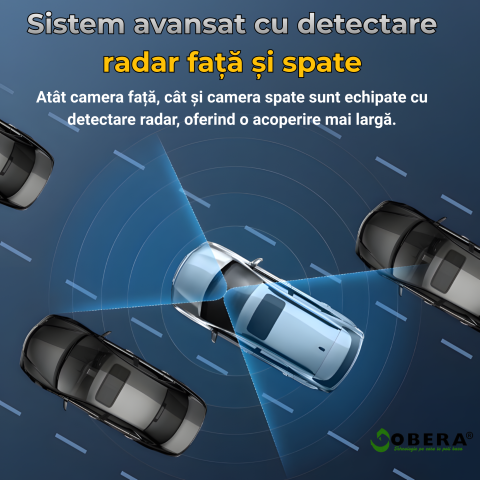 Camera auto de bord, Supraveghere parcare, 4G, GPS goBERA®, Dual Lens 3MP+3MP, Radar fata spate, OBD, Vedere nocturna, WiFi, Full HD, Monitorizare Parcare 24H, Aplicatie dedicata [10]