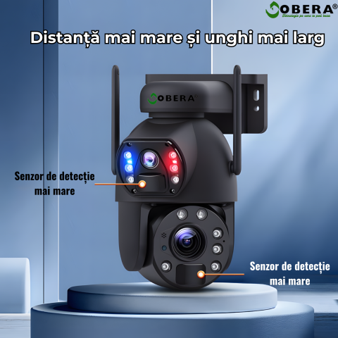 Camera de Supraveghere 24/7 goBERA®, 3MP+3MP, Panou Solar 20W, Baterie 20000mAh, Zoom Optic 20X, Detectie Umana PIR, Vedere Nocturna 30m, Pan-Tilt, Audio Bidirectional, IP66, Stocare Cloud/TF 128GB [2]