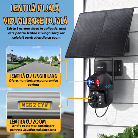 Camera de Supraveghere 24/7 goBERA®, Conexiune 4G, 3MP+3MP cu Panou Solar de 20W si Baterie de 20000mAh, Zoom Optic 36X, Vedere Nocturna Clara pana la 50m, PTZ Bullet, Detectare Umanoida Inteligenta, [4]