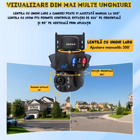 Camera de Supraveghere 24/7 goBERA®, Conexiune 4G, 3MP+3MP cu Panou Solar de 20W si Baterie de 20000mAh, Zoom Optic 36X, Vedere Nocturna Clara pana la 50m, PTZ Bullet, Detectare Umanoida Inteligenta, [8]