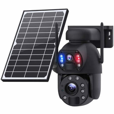 Camera de supraveghere goBERA® 3MPx+3MPx, Conexiune4G, Zoom Optic 20x, Panou Solar 6W, Acumulatori 12000 mAh, PTZ Bullet, Lentile Duale, Auto Tracking, Rotire 355°,10 Leduri, Senzori miscare IR 50m [9]