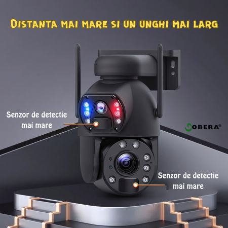 Camera de supraveghere goBERA® 3MPx+3MPx, Conexiune4G, Zoom Optic 20x, Panou Solar 6W, Acumulatori 12000 mAh, PTZ Bullet, Lentile Duale, Auto Tracking, Rotire 355°,10 Leduri, Senzori miscare IR 50m [6]