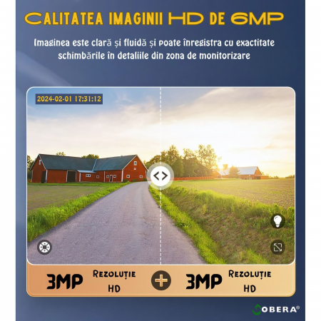 Camera de supraveghere goBERA® 3MPx+3MPx, Conexiune4G, Zoom Optic 20x, Panou Solar 6W, Acumulatori 12000 mAh, PTZ Bullet, Lentile Duale, Auto Tracking, Rotire 355°,10 Leduri, Senzori miscare IR 50m [1]