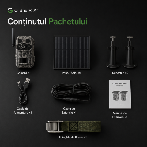 Camera de supraveghere goBERA® Solara 4G, 3MP HD, Panou Solar 6W, Baterie 7800mAh, Detectare PIR Tripla, Recunoastere Animala, Audio Bidirectional, GPS, Full Color Night Vision, Stocare TF/Cloud [8]