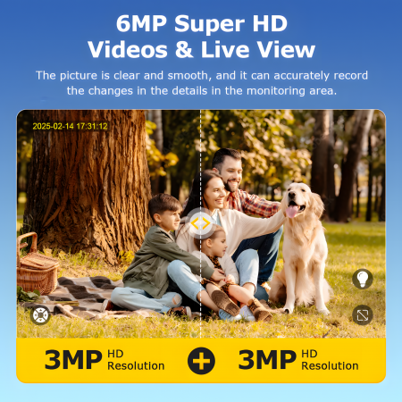 Camera de Supraveghere Solara cu 3 Lentile goBERA®️, Zoom Hibrid 15X, 4G, Panou Solar 5W, Baterie 7800mAh, IR + LED, Viziune Nocturna Color, PTZ 350°/90°, Detectare Umana si Tracking AI [1]