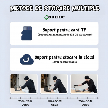 Camera Securitate Wireless goBERA®, 4MP + 4MP Super HD, Zoom Optic 10X, PTZ Bullet, Lentile Duale, Monitorizare Avansata, Miscare si Audio Bidirectional, Viziune Nocturna Color, Rotire 355°, IP65, Gri [7]